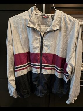 Vintage 90s Winner Colorblock Windbreaker Track Suit Top. XL